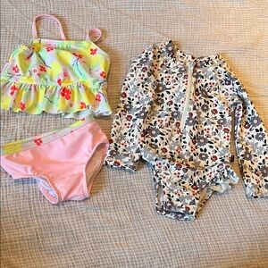 12m girl swim bundle rash guard and bikini